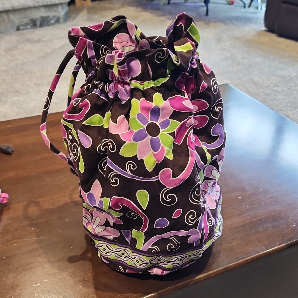 Vera Bradley Black and Pink Floral Cosmetic Bag